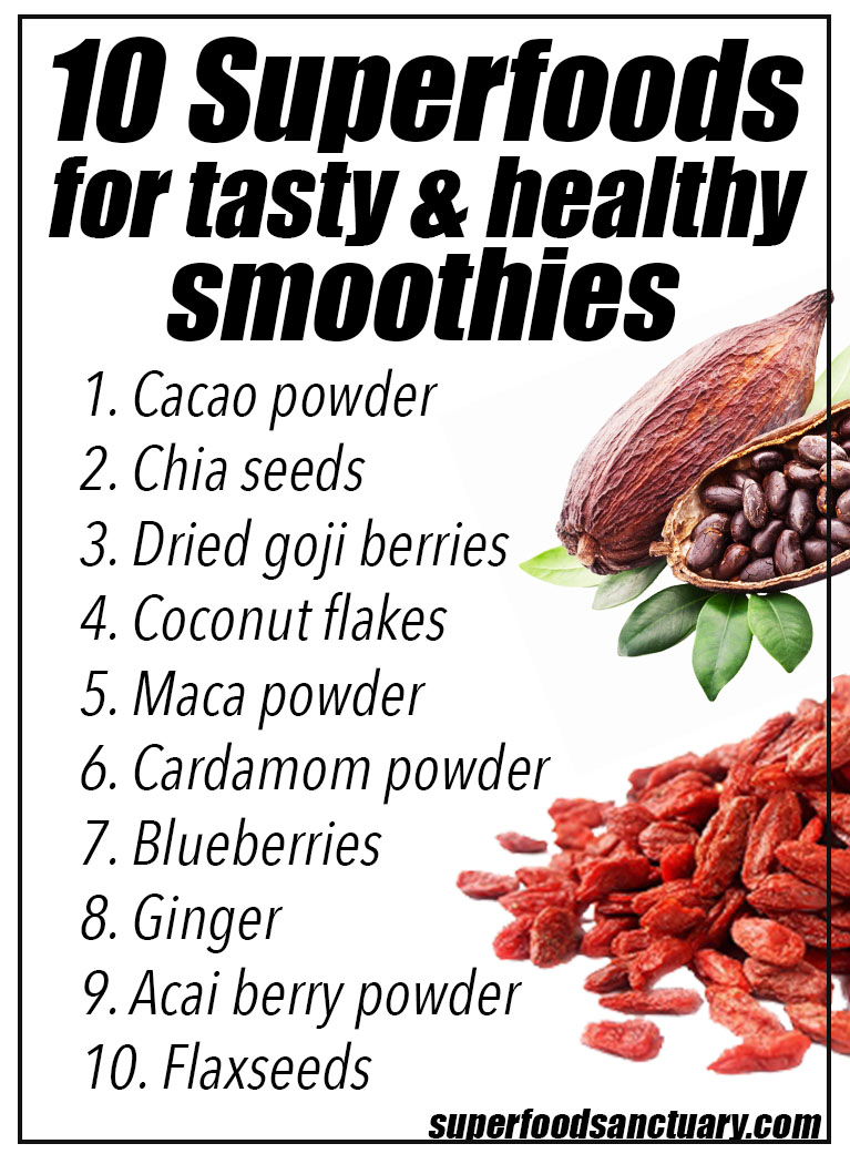 Those are our top ten superfoods for smoothies that enhance the taste and nutritious value of your drink! Which superfood do you blend in your smoothies? Share below!