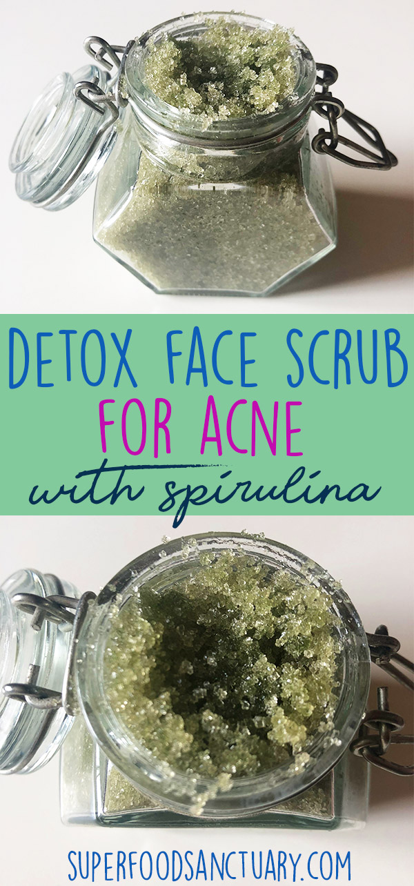 If you suffer from acne prone skin, you should consider making this cleansing and detoxifying spirulina face scrub!