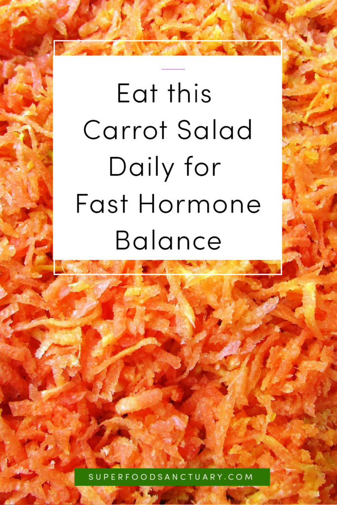 When it comes to what to eat to balance your hormones, carrots are the star of the show! Below is a tantalizing raw carrot salad recipe for hormone balance. A perfect salty snack or filling lunch/dinner side dish! 