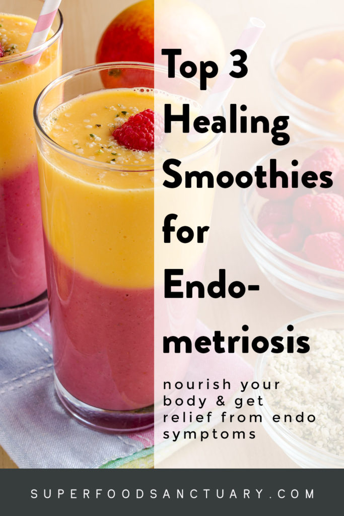 Try any of these 3 smoothies for endometriosis to help balance excess estrogen, fight inflammation and reduce endometrial pain.