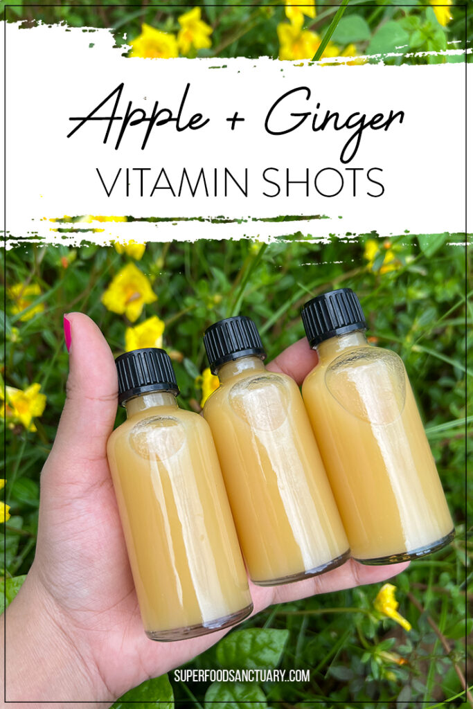 Apple ginger shots are just the thing you need during cold and flu season! Also learn how to make ginger shots without a juicer here! 