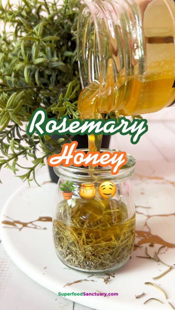 Rosemary honey makes a calming yet energizing blend that’s great for immunity and digestion! 